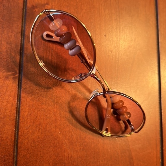 Chloe Bead Embellished Sunglasses 
Round Gold Frame Brow Mocha Mousse
NWT - Picture 13 of 16